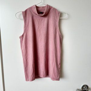 J.Crew Pink Velvet Mockneck Tank XS